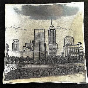Wendell August Forge Square Plate Hammered Aluminum Indianapolis Skyline